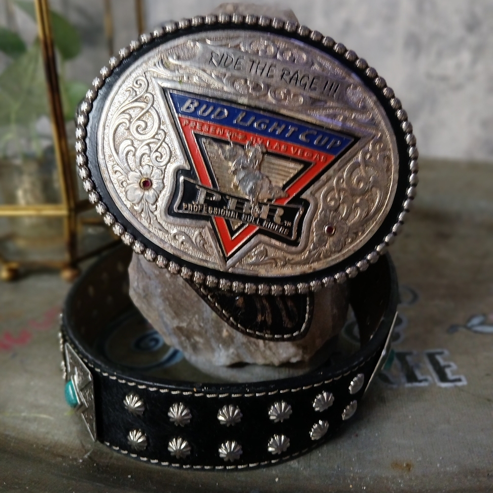 Nocona leather belt and buckle